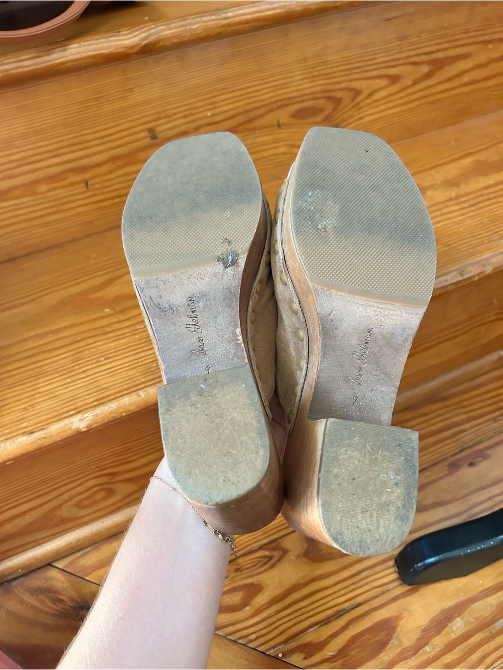 Sam Edelman Tan Suede Platform Mule Clogs - Picture 5 of 7
